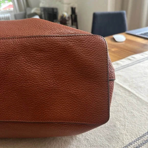 Tory Burch Taylor Desert Spice Rust Sienna Pebbled Leather Tote Bag - Picture 5 of 8